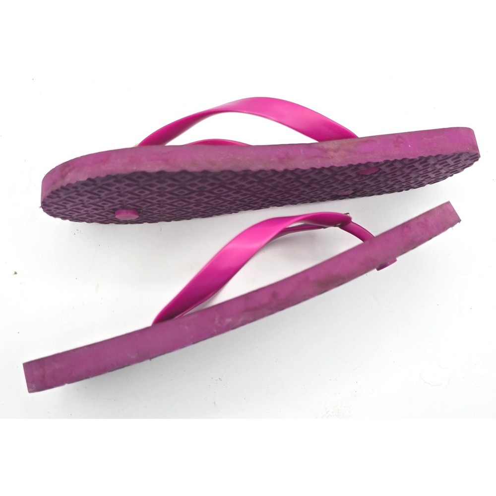 Tory Burch Womens Size 9 Thin Flip Flop Sandal Fuchsia Orange T-Logo Pattern - Picture 6 of 10